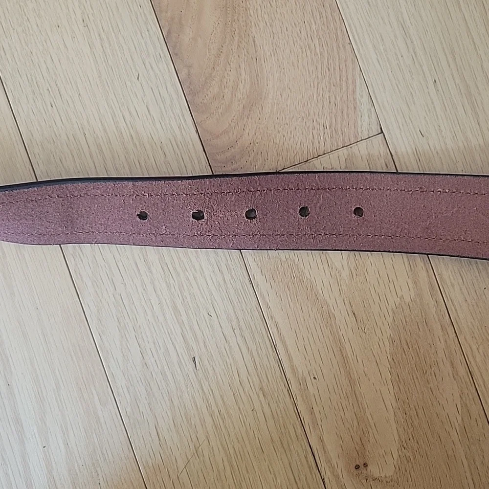 Columbia Vintage Brown Leather Belt with Fabric Inlay